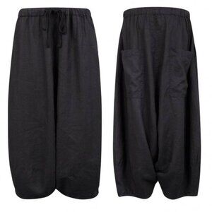 Rundholz Black Label Black Ramie Drawstring Harem Trousers